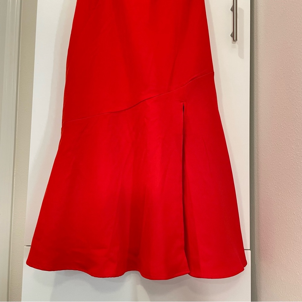 NWT Sam Edelman Cady One Shoulder Satin Midi Dress in Coral Size 8 - Picture 3 of 10